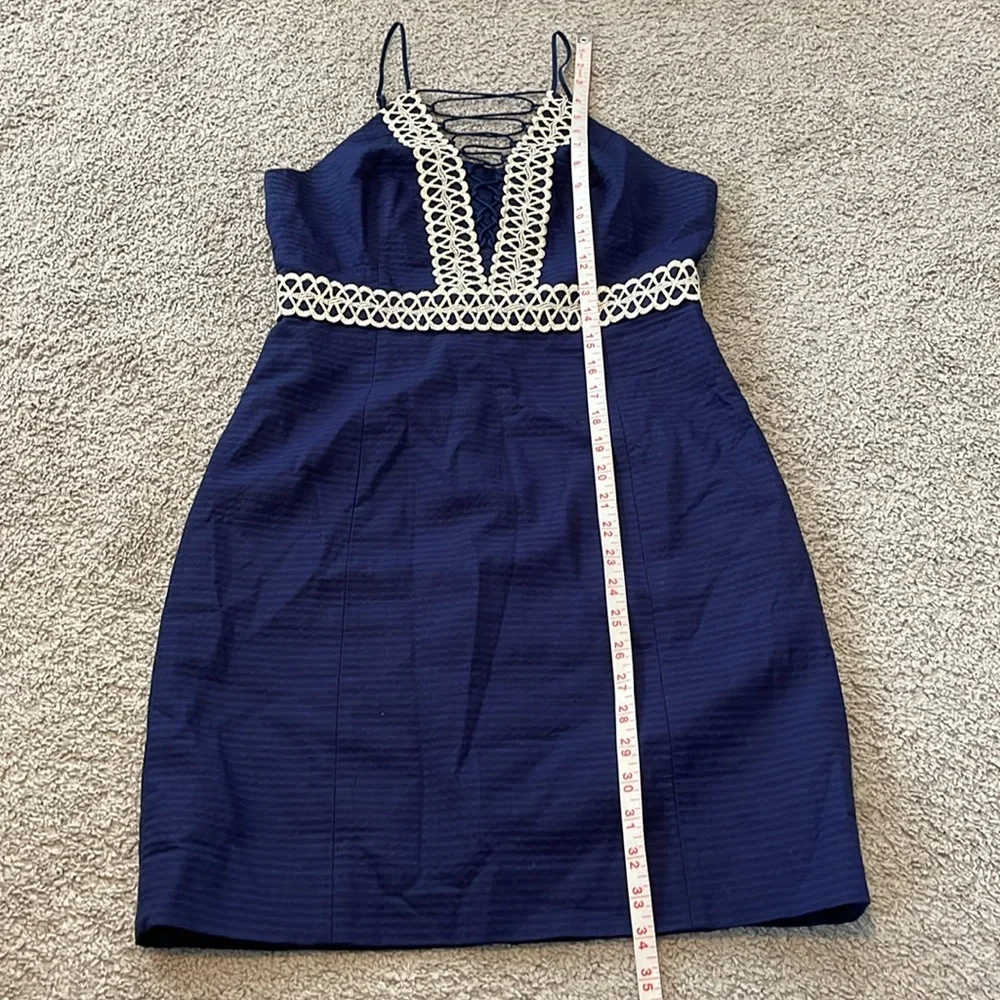 Lilly Pulitzer Trisha Navy and Gold Shift Dress - Picture 14 of 14